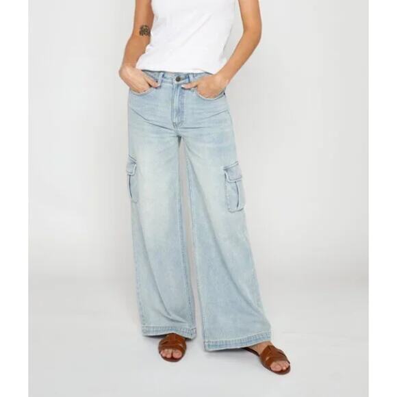 Oliver Logan Denim - Oliver Logan Madison Wide Leg Cargo Jeans Size 33 Sustainable Slouchy